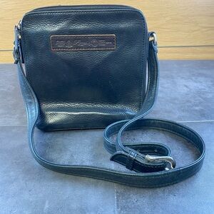 VTG Fossil Black Leather Crossbody Bag, Multiple pockets-75082